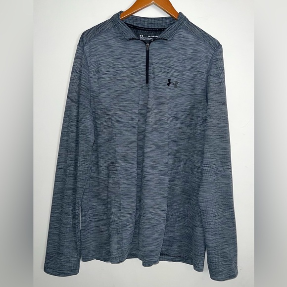 Under Armour Men's 1/4 Zip Graphite Threadborne Seamless Pullover Shirt 2XL - Picture 2 of 7